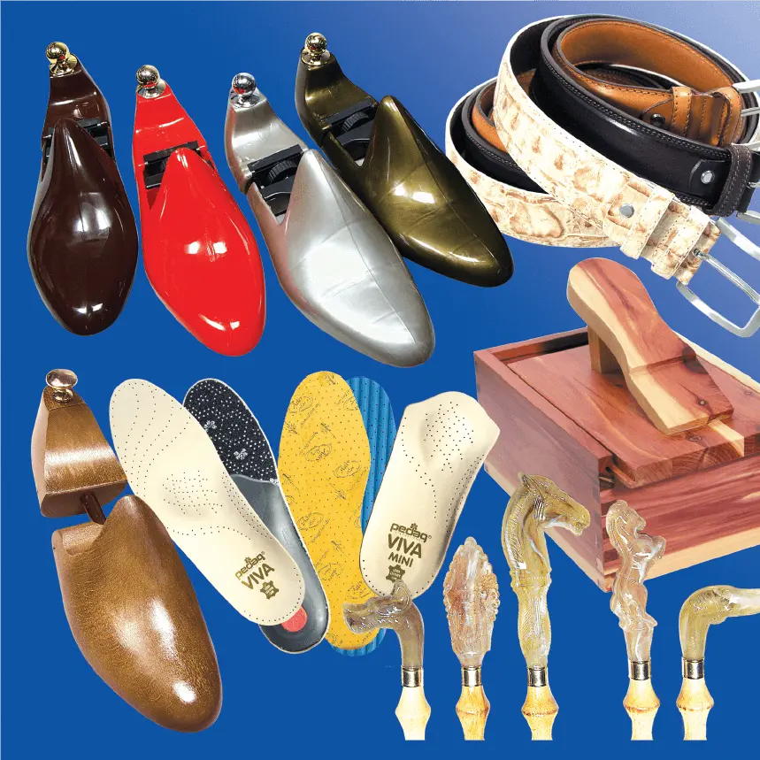 Vložki za čevlje, kopita, usnjena galanterija, usnjeni pasovi